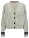 Brunello Cucinelli Monile Cuff Cardigan Sweaters And Cardigans Gray