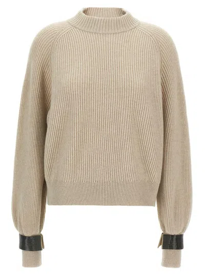 BRUNELLO CUCINELLI BRUNELLO CUCINELLI MONILE CUFFS SWEATER