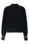 Brunello Cucinelli Ribbed High Neck Sweater With Cuffed Sleeves In Black