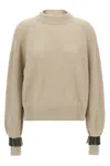 Brunello Cucinelli Women Monile Cuffs Sweater In Sand