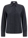 Brunello Cucinelli Cotton Grey Shirt In Blue