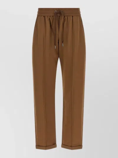Brunello Cucinelli Monile Detail Flared Cropped Lounge Joggers In Brown
