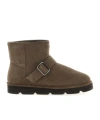 Brunello Cucinelli Monile Detailed Buckle Strap Ankle Boots In Brown