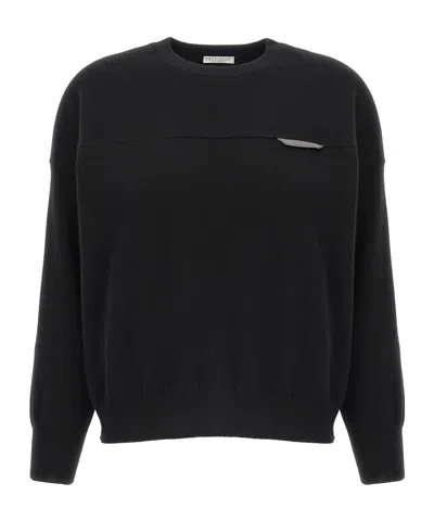 Brunello Cucinelli Monile Detailed Cropped Sweater