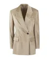 Brunello Cucinelli Double-breasted Wool And Alpaca In Nude