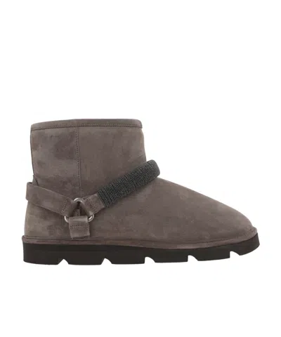 BRUNELLO CUCINELLI BRUNELLO CUCINELLI MONILE EMBELLISHED ANKLE BOOTS