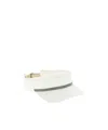 Brunello Cucinelli White Monile Solid Open Top Visor In White