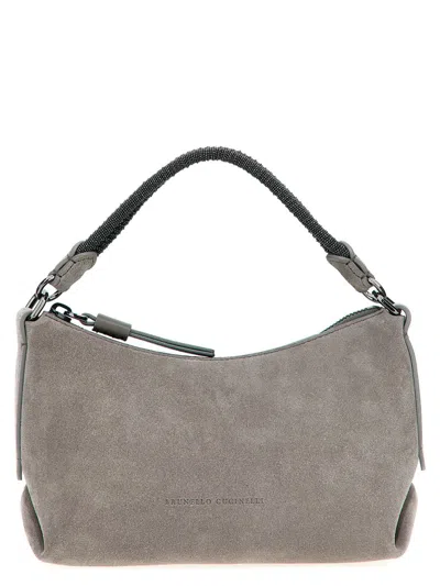 Brunello Cucinelli Woman Handbag Woman Beige Handbags In Gray