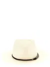 Brunello Cucinelli Beige Monile Textured Fedora Hat In White