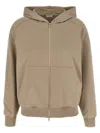 Brunello Cucinelli Hooded Kangaroo Pocket Top With Ribbed Cuffs In Brown