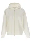 Brunello Cucinelli Gauze Cotton Hoodie With Monile Detail In White