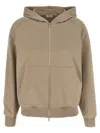 Brunello Cucinelli Hooded Kangaroo Pocket Top With Ribbed Cuffs In Brown