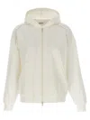 Brunello Cucinelli Gauze Cotton Hoodie With Monile Detail In White