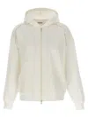 Brunello Cucinelli Gauze Cotton Hoodie With Monile Detail In White