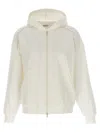 Brunello Cucinelli Gauze Cotton Hoodie With Monile Detail In White