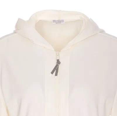 Brunello Cucinelli Monile Hoodie In White