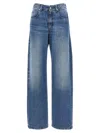Brunello Cucinelli Wide-leg Blue Jeans With Whiskering Effect And Classic Five-pocket Design