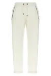 Brunello Cucinelli Track Trousers In Lightweight Stretch Cotton Fleece With Moniline