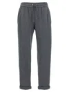 Brunello Cucinelli Tapered-leg Drawstring Track Pants In Gray