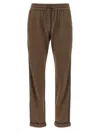Brunello Cucinelli Cotton-silk Blend Joggers With Side Monile Detail
