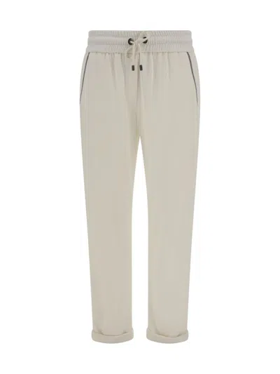 BRUNELLO CUCINELLI BRUNELLO CUCINELLI COTTON AND SILK BLEND TROUSERS