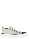 Brunello Cucinelli White Low Top Sneaker With Tab On The Heel In Multicolor
