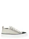 Brunello Cucinelli White Low Top Sneaker With Tab On The Heel In Neutral