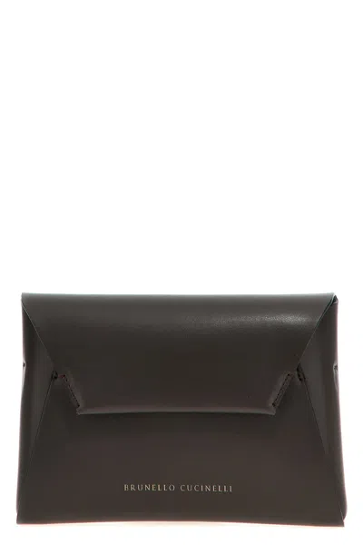 BRUNELLO CUCINELLI BRUNELLO CUCINELLI MONILE LEATHER CLUTCH BAG