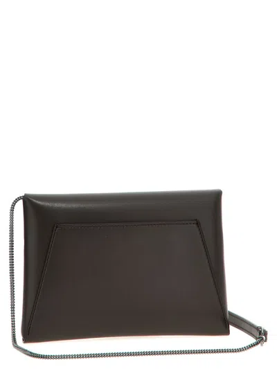 Brunello Cucinelli Monile Leather Clutch Bag In Brown