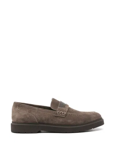 Brunello Cucinelli Monile Loafers In 褐色