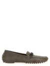 Brunello Cucinelli Buckle Loafers With Studded Sole And Suede Upper In Brown