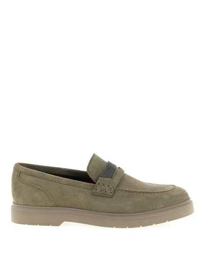 Brunello Cucinelli Monile Loafers In Green