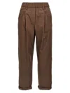 Brunello Cucinelli Brown Monile Pants In Chocolate Brown