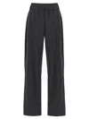 Brunello Cucinelli Grey Pants With Elastic Waist In Wool Blend Stretch Woman