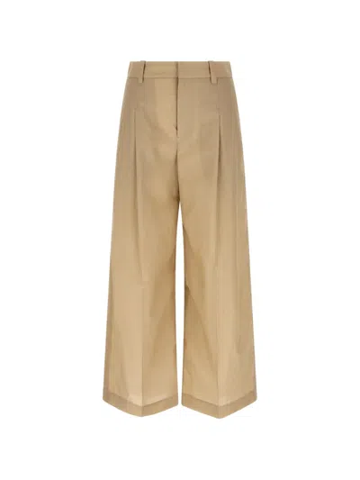 Brunello Cucinelli A Line Wide Leg Techno Cotton Pants In Multi