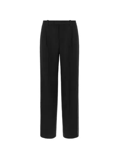 Brunello Cucinelli Monile Tailored Virgin Wool Tapered Pants In Black