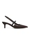 Brunello Cucinelli City 50 Leather Slingback Pumps In Black