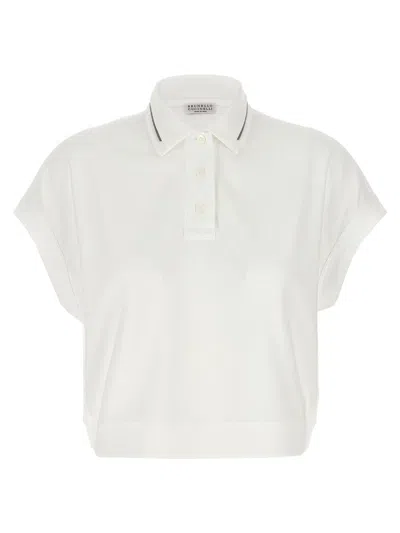 Brunello Cucinelli Monile Polo Shirt In White