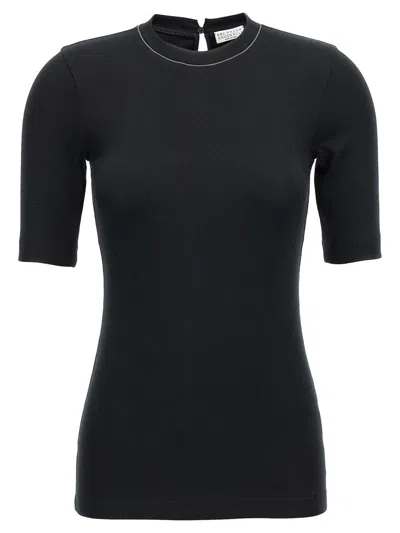 BRUNELLO CUCINELLI BRUNELLO CUCINELLI MONILE RIBBED T-SHIRT
