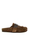 Brunello Cucinelli Suede Slipper In Brown