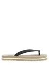 Brunello Cucinelli Flat Open Toe Rubber Sandals With Textured Strap