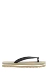 Brunello Cucinelli Flat Open Toe Rubber Sandals With Textured Strap