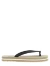 Brunello Cucinelli Flat Open Toe Rubber Sandals With Textured Strap