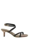 Brunello Cucinelli Sandal City Grey With Precious Straps