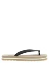 Brunello Cucinelli Flat Open Toe Rubber Sandals With Textured Strap