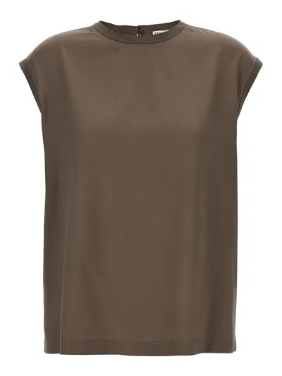 Brunello Cucinelli Monile Satin T-shirt