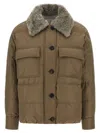 Brunello Cucinelli Monile Sherling Down Jacket Puffer Jackets Beige