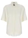 Brunello Cucinelli Women Crepe De Chine Shirt With Precious Buttonhole In Neutral