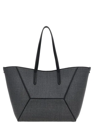 Brunello Cucinelli Monile Shopping Bag In Gray