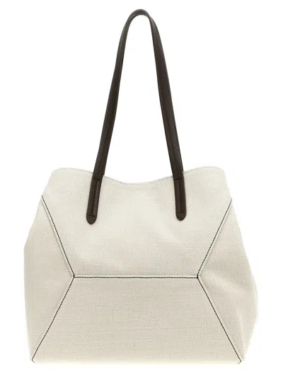Brunello Cucinelli 'monile' Shopping Bag In White